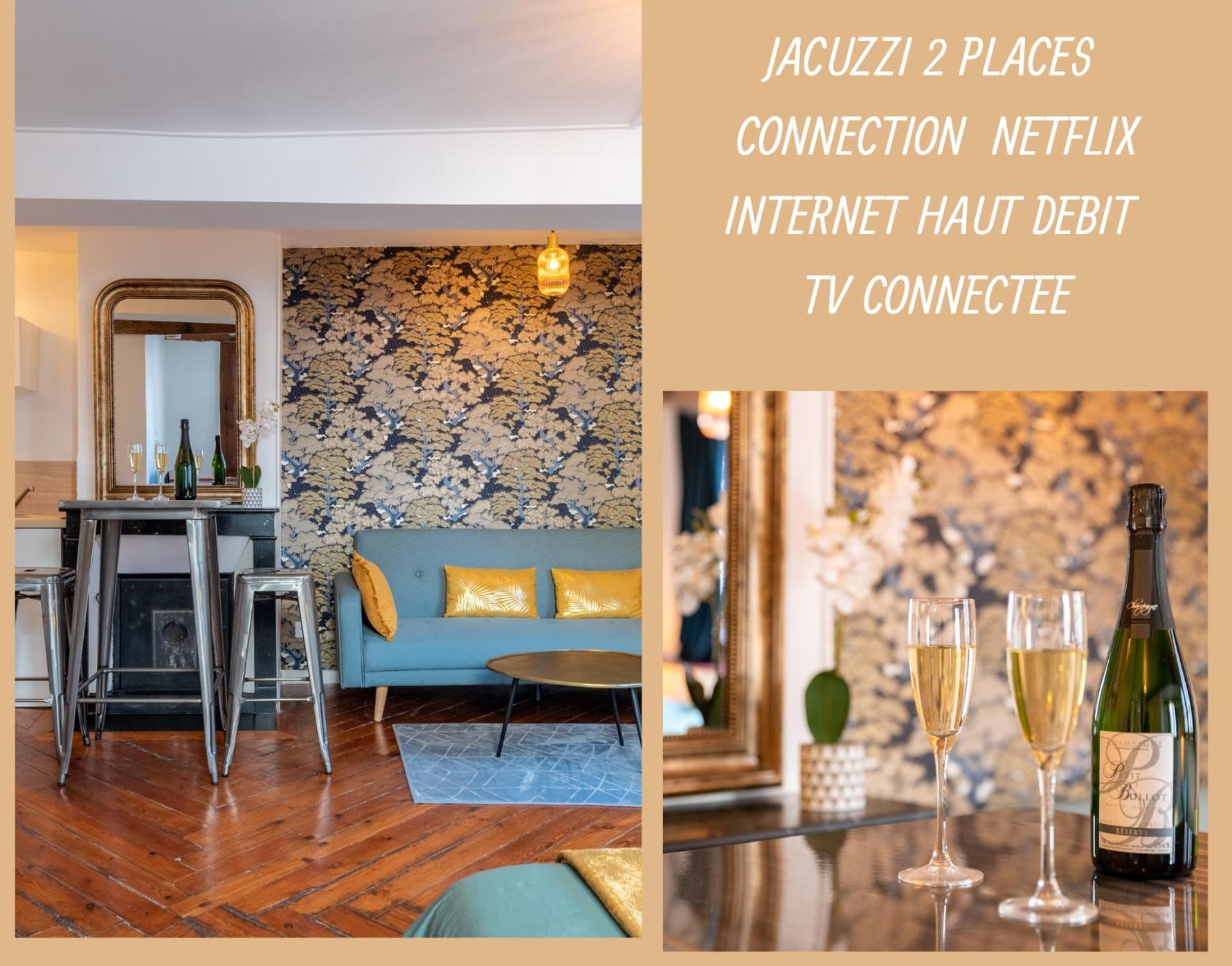 Le Lovely Cosy Jacuzzi Centre-ville Wifi Apartment *